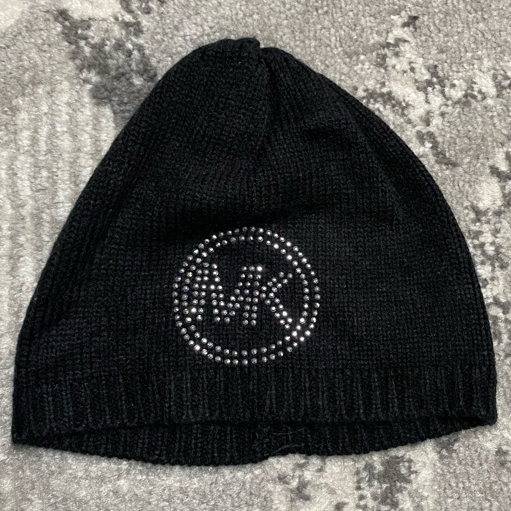 Michael Kors MK Studded Embellished lightweight knit beanie